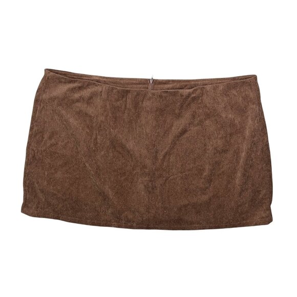 Halara High Waisted Corduroy Casual Skirt Sz 2XL Tan Brown Invisible Zipper 2-in - Picture 4 of 12